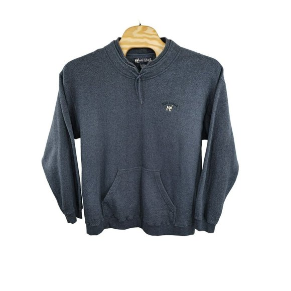 VINTAGE Big Dogs Fleece Sweatshirt Men XL Blue Heavy Knit Embroidered Logo - Picture 1 of 9